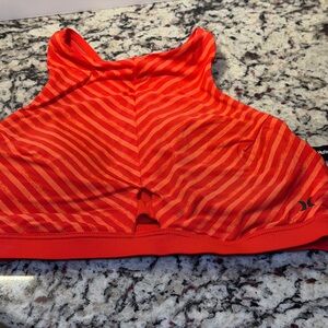 Hurley Red and Orange Striped sports bra Top razorback size small